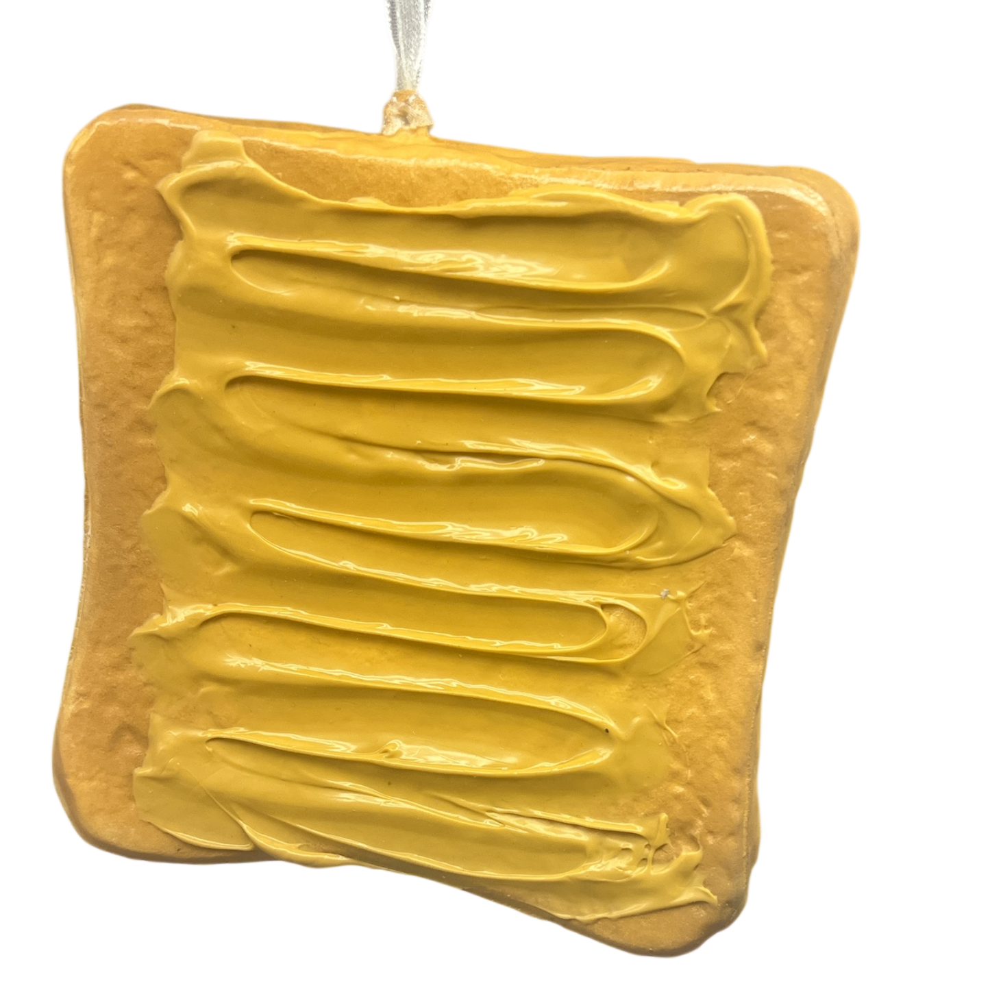 Sliced toast ornament with creamy peanut butter on bread slice by The Country Christmas Loft on Tampa Home & Garden Store