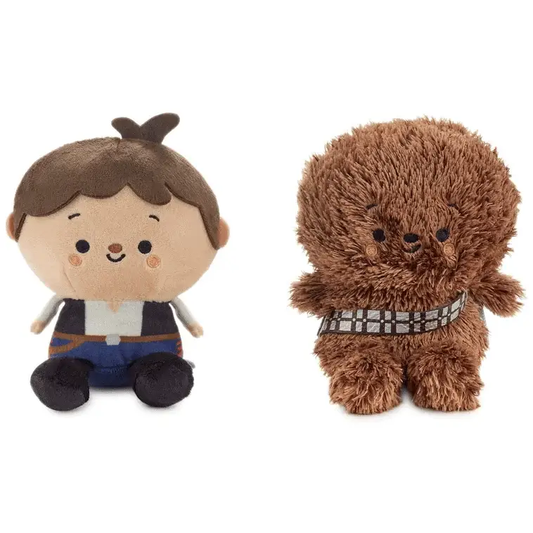 Han Solo and Chewbacca Magnetic Plush duo; tan Han Solo with pants beside brown Chewbacca on Tampa Home & Garden Store