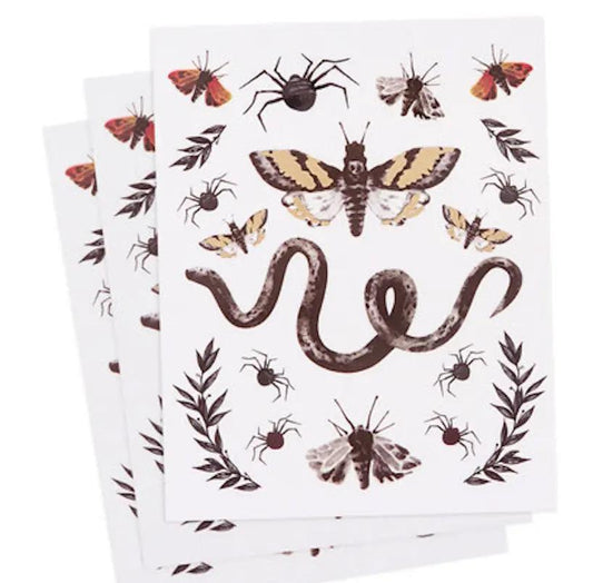 Martha Stewart Halloween Embellishment Stickers sheet with brown snake, moths on Tampa Home & Garden Store