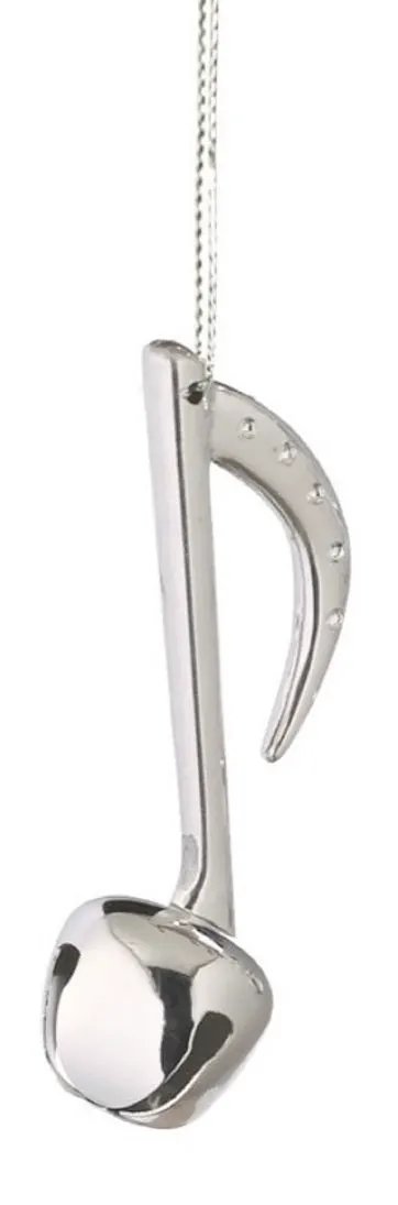 Silver Bell Musical Note Ornament metal Christmas ornament The Country Christmas Loft on Tampa Home & Garden Store