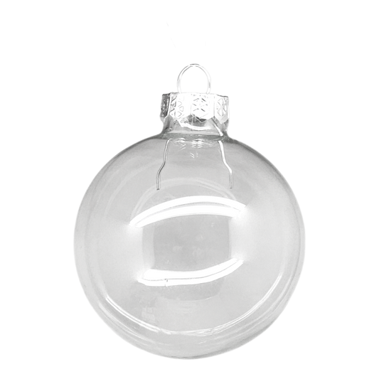 Clear glass ornament 2.4 inch, set of 10, The Country Christmas Loft on Tampa Home & Garden Store