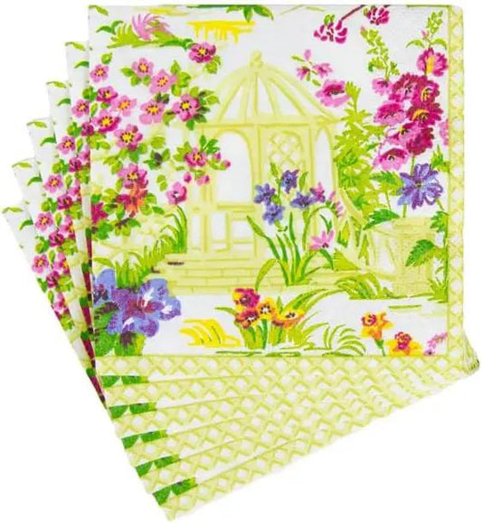 Wedding Gazebo Cocktail Napkins Set of 4 with floral gazebo print on Tampa Home & Garden Store