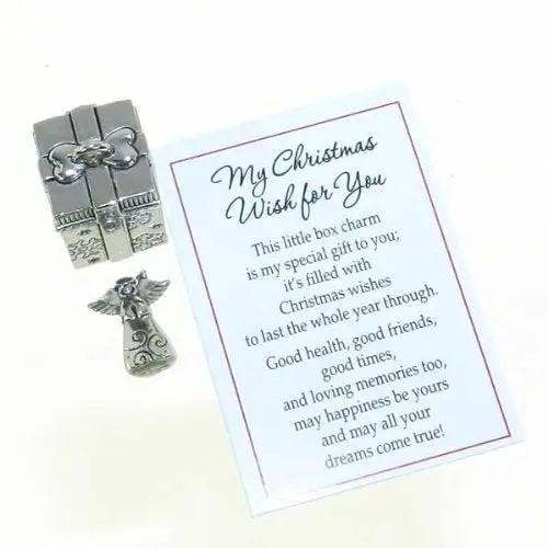 My Christmas Wish for You silver-tone prayer box charm set with cross pendant on Tampa Home & Garden Store