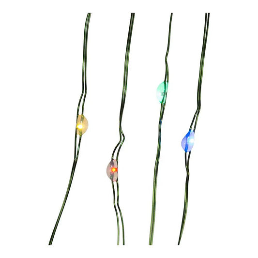 10' Battery Operated 25-Light Multicolor Fairy LED Green Wire Light Set - Tampa Home & Garden Store
