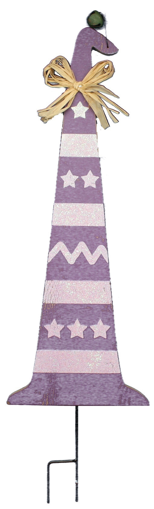 Estaca de césped con forma de sombrero de bruja, color morado