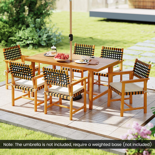 7-Piece Patio Dining Set for 6 People Farmhouse Furniture - Tampa Home & Garden Store