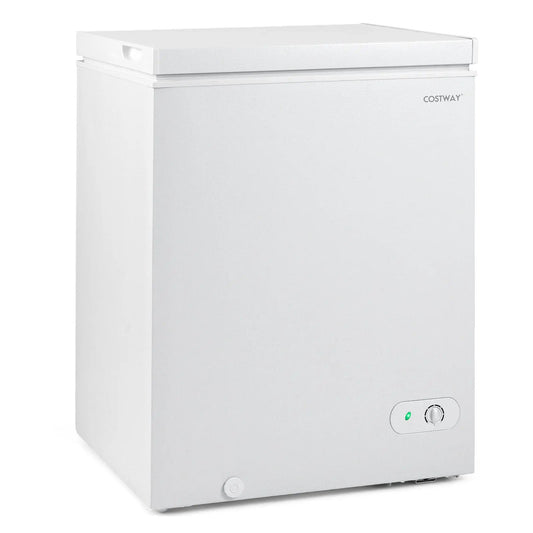 Costway white 141L compact chest freezer with 7-gear temperature control and front knob on Tampa Home & Garden Store