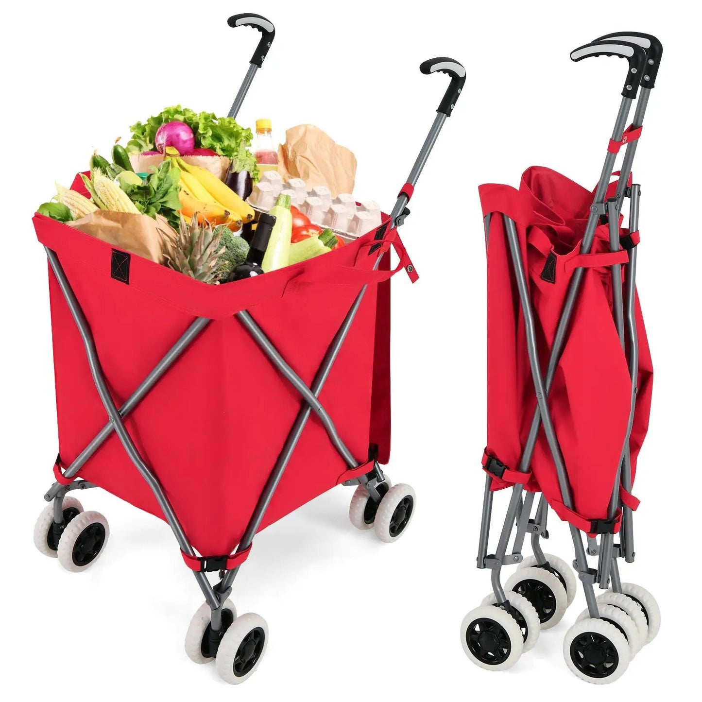 DirectDeals folding utility cart with red water-resistant canvas bag, 2 carts shown on Tampa Home & Garden Store