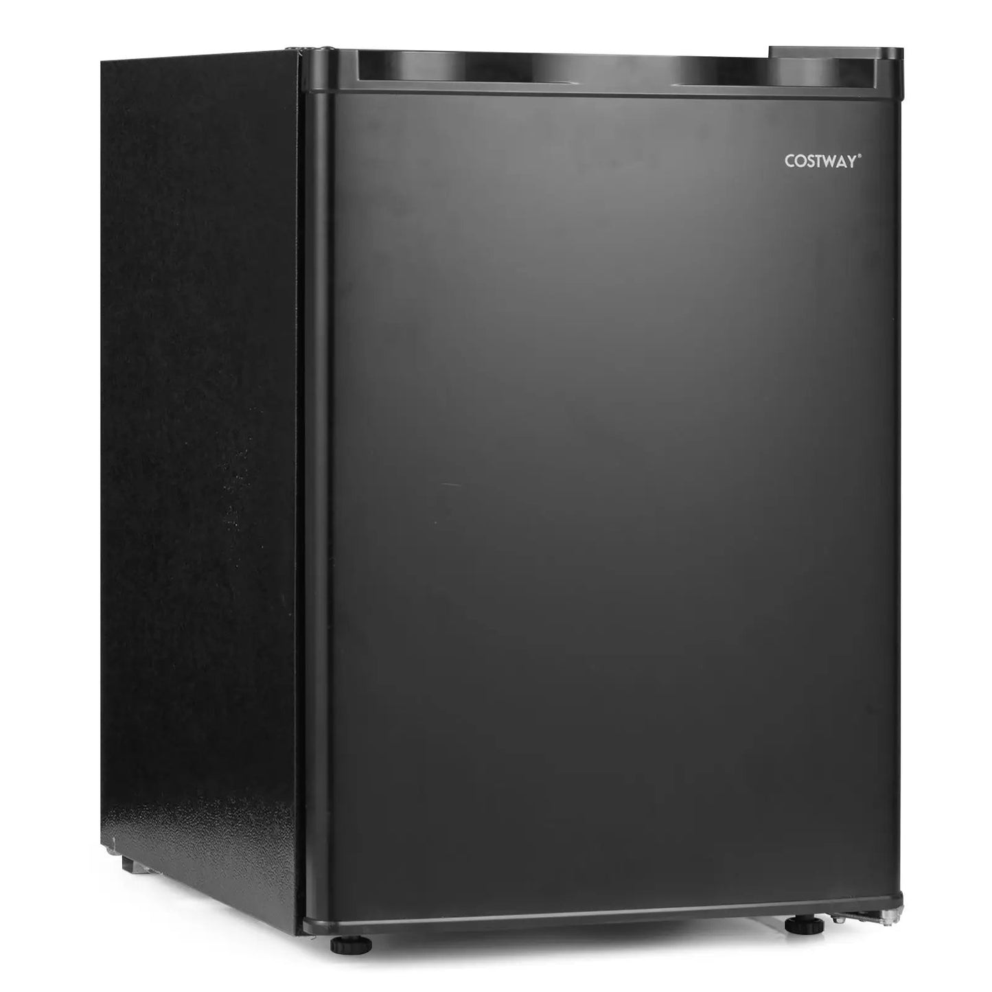 Costway 2.1 cu ft black mini fridge with reversible door, energy-saving compact design on Tampa Home & Garden Store