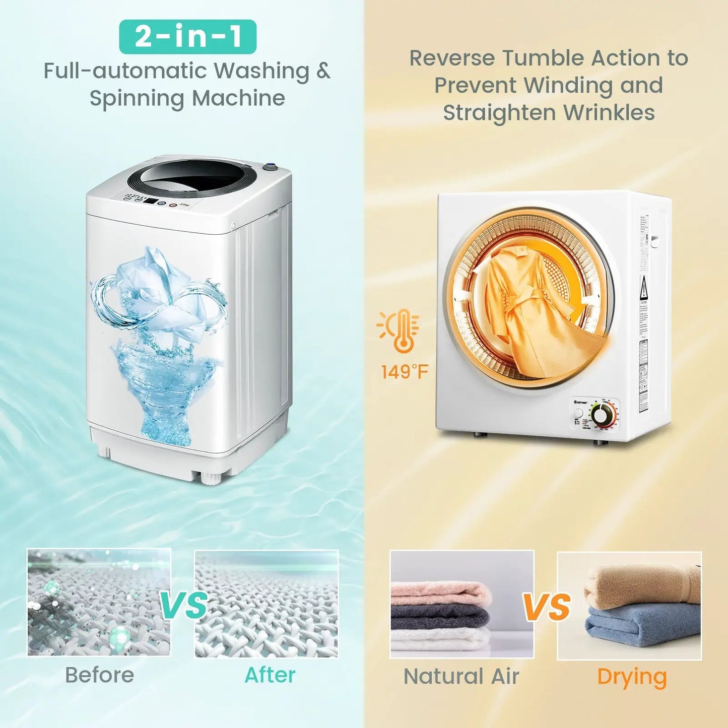 2-in-1 washer-dryer all-in-one by DirectDeals, top-load washer paired with front-load dryer on Tampa Home & Garden Store