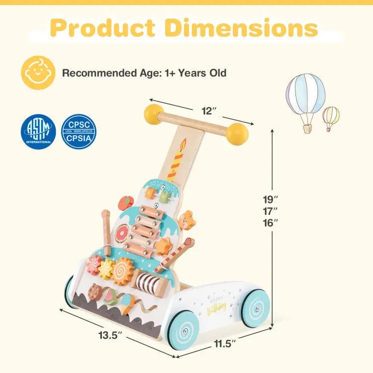 Wooden baby walker and large infant playpen bundle in pastel wood tones DirectDeals on Tampa Home & Garden Store