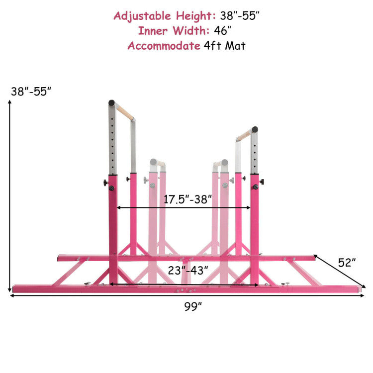 Yoga Set with 4-Panel Mat and Parallel Bars pink metal frame DirectDeals on Tampa Home & Garden Store