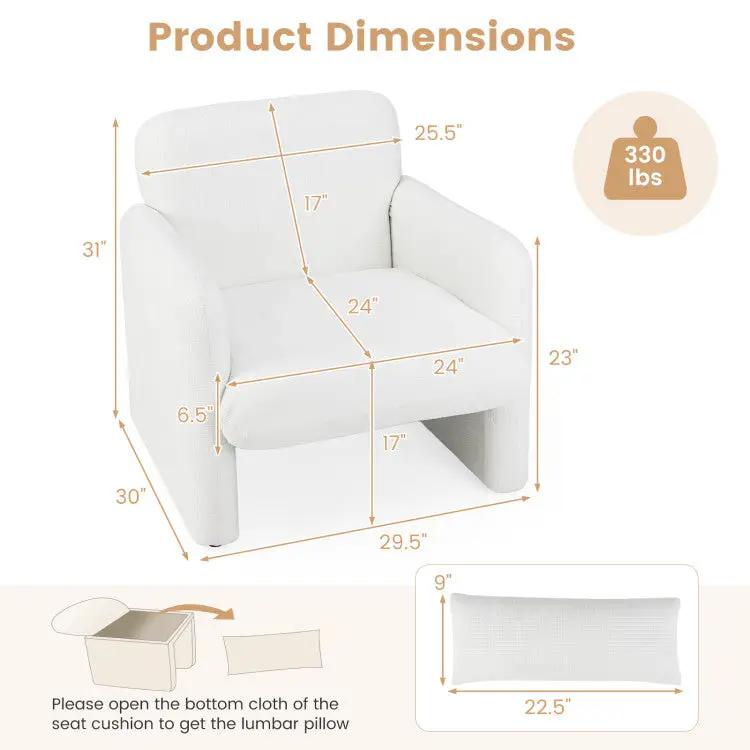 Living Room Set 70 Inch Media Center Chair white chenille upholstery MDF construction DirectDeals on Tampa Home & Garden Store