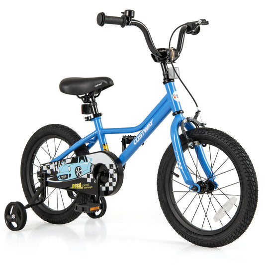 16 Inch Kids Bike Navy with Helmet Protective Set - Tampa Home & Garden Store