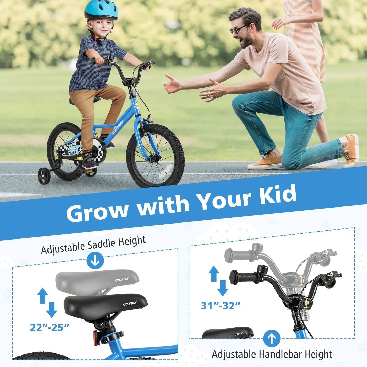 Kids 16 Inch Bike Navy with Helmet Set blue kid bike with training wheels and helmet on Tampa Home & Garden Store