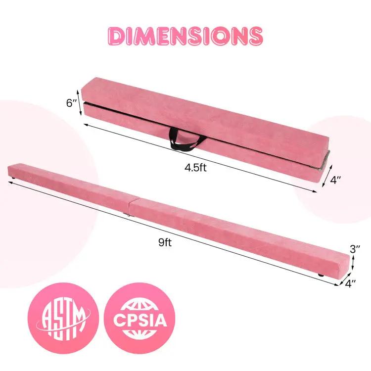 Yoga Set pink gym mat and folding balance beam; 9ft mat with carry strap on Tampa Home & Garden Store
