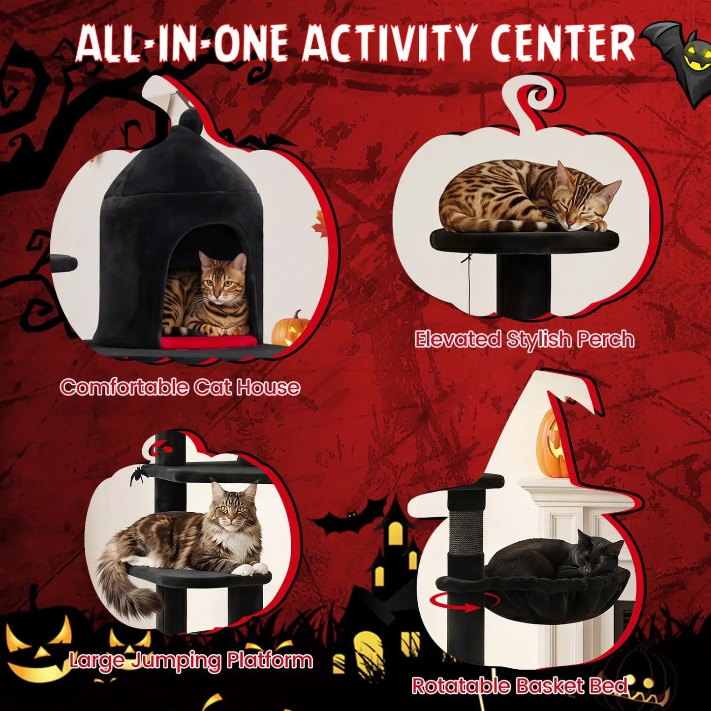Gothic Multi Level Cat Tree with Castle House