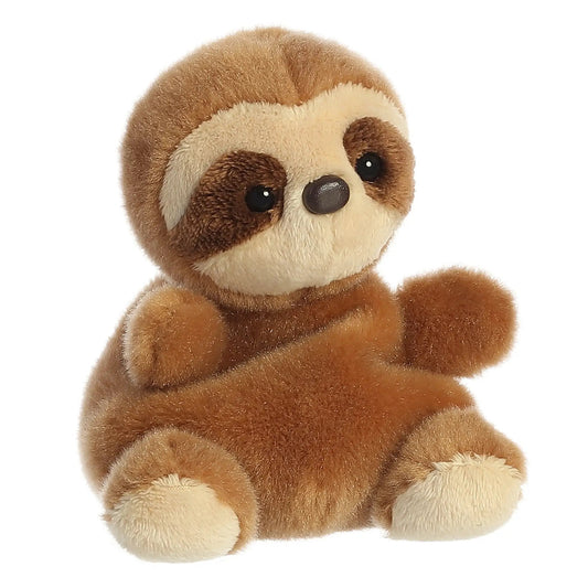 Slomo Sloth Palm Pal plush toy brown plush with beige face and dark eyes on Tampa Home & Garden Store