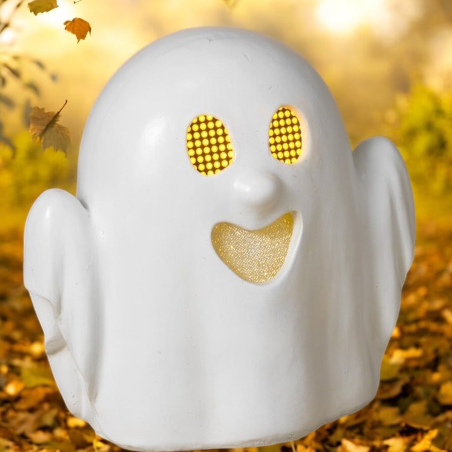 Fantasma de Halloween con ojos digitales en movimiento