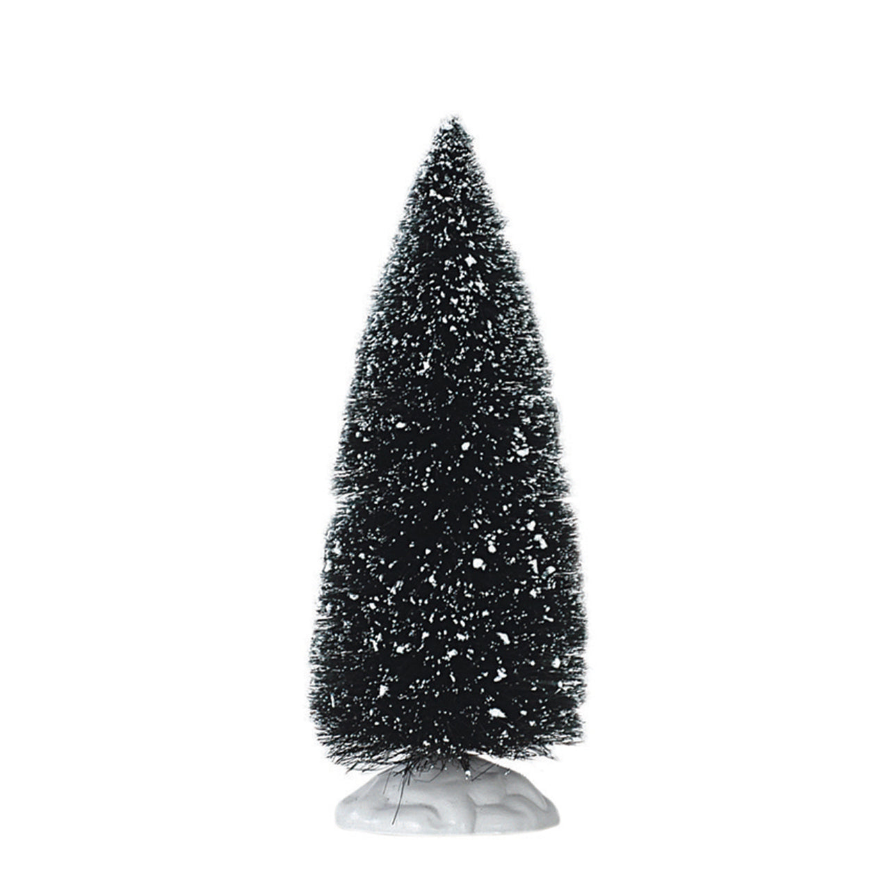 Bristle Tree 9 Inch snow-tipped black Christmas village accessory by Country Christmas Loft on Tampa Home & Garden Store