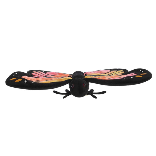 Miyoni Monarch Butterfly Plush 13 inch black body with vibrant orange pink yellow wings on Tampa Home & Garden Store
