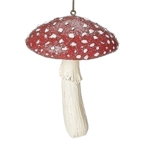 Enchanted Red Cap Mushroom Keepsake Ornament red cap with white speckles, hanging on Tampa Home & Garden Store