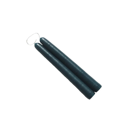 Mole Hollow Taper Pair Williamsburg Blue 8 Inch candles, dark blue tapered candles, 2-pack on Tampa Home & Garden Store