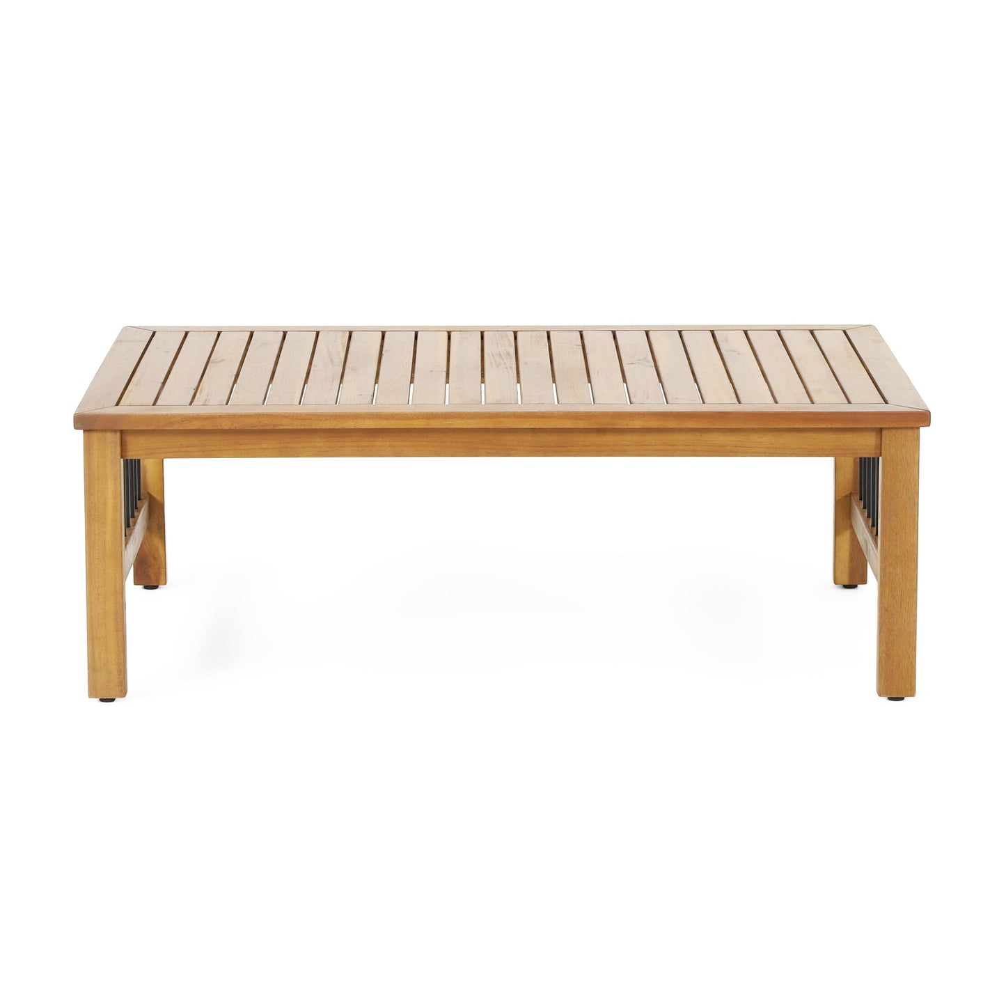 Outdoor Acacia Wood Loveseat and Coffee Table Set