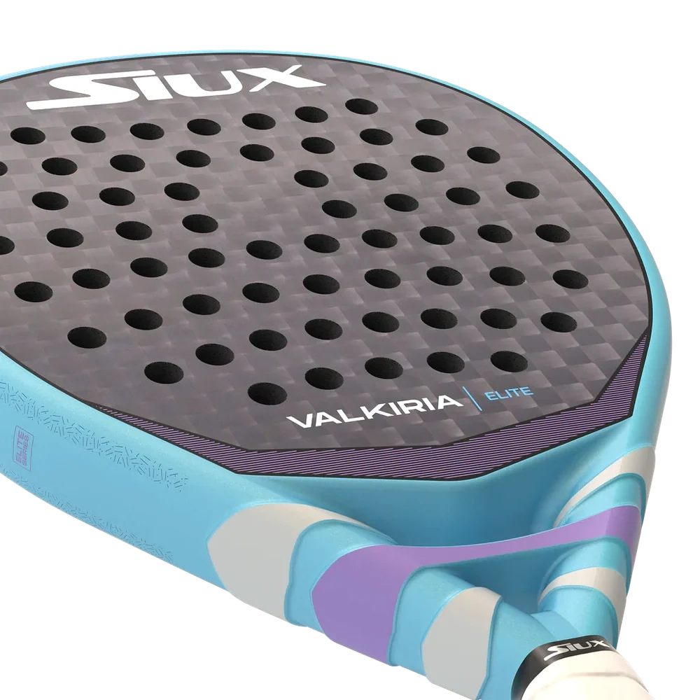 Valkyrie Elite padel racket by Siux USA in turquoise frame with black hitting surface on Tampa Home & Garden Store