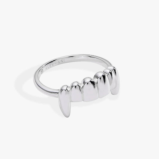 Vampire Teeth Fangs Ring, silver-toned metal with fang-shaped top detailing, by ALEX AND ANI on Tampa Home & Garden Store