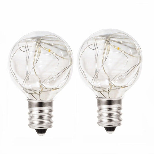Stevvex ST50DE3826VST filament bulbs pair, clear glass with decorative warm tungsten filaments on Tampa Home & Garden Store