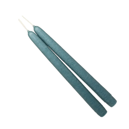 Mole Hollow Colonial Blue taper candles, pair on Tampa Home & Garden Store