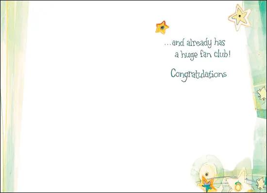 New Baby Card A Star Is Born embossed greeting card by The Country Christmas Loft with borders on Tampa Home & Garden Store