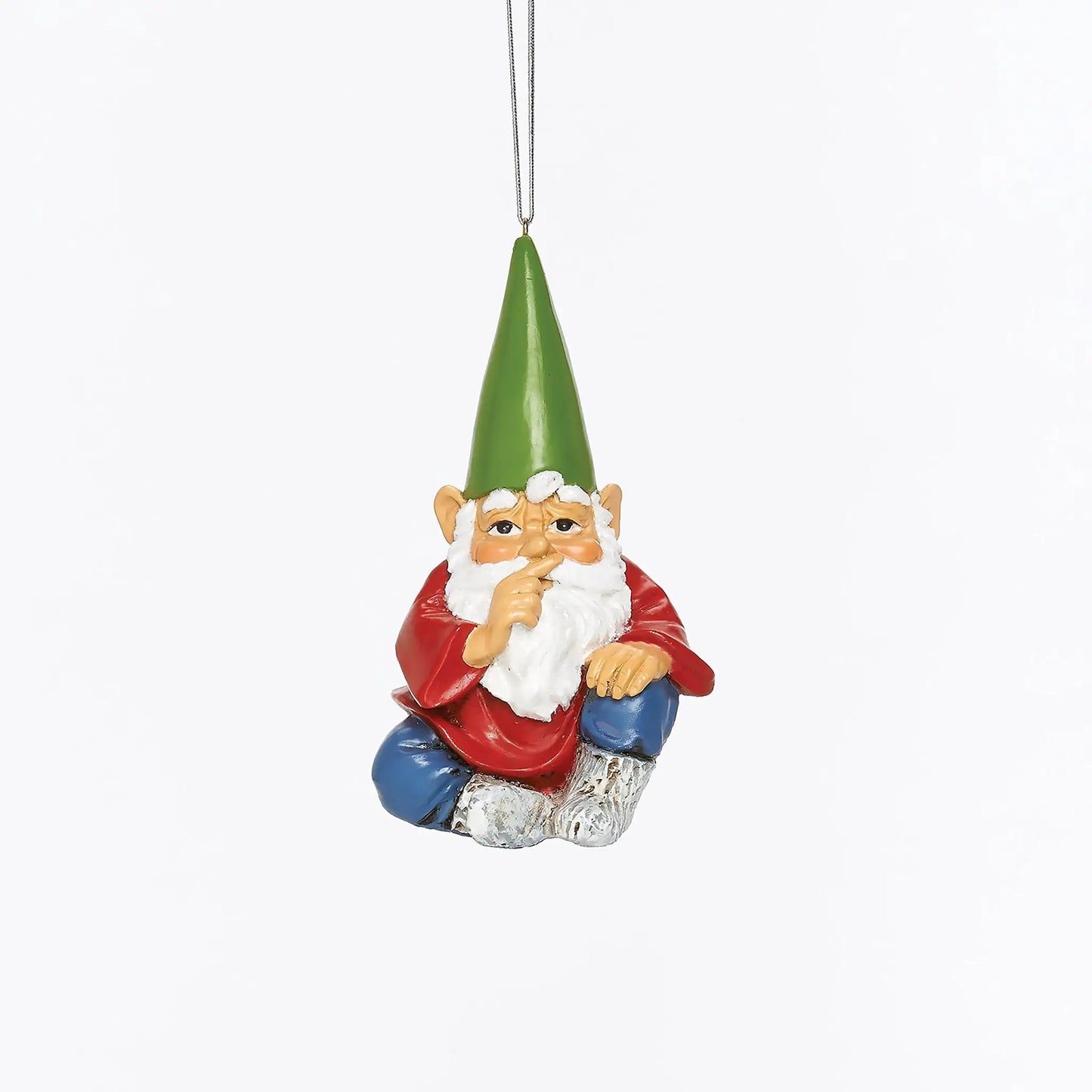 Whimsical Gnome Ornament by The Country Christmas Loft, red coat, hanging ornament on Tampa Home & Garden Store