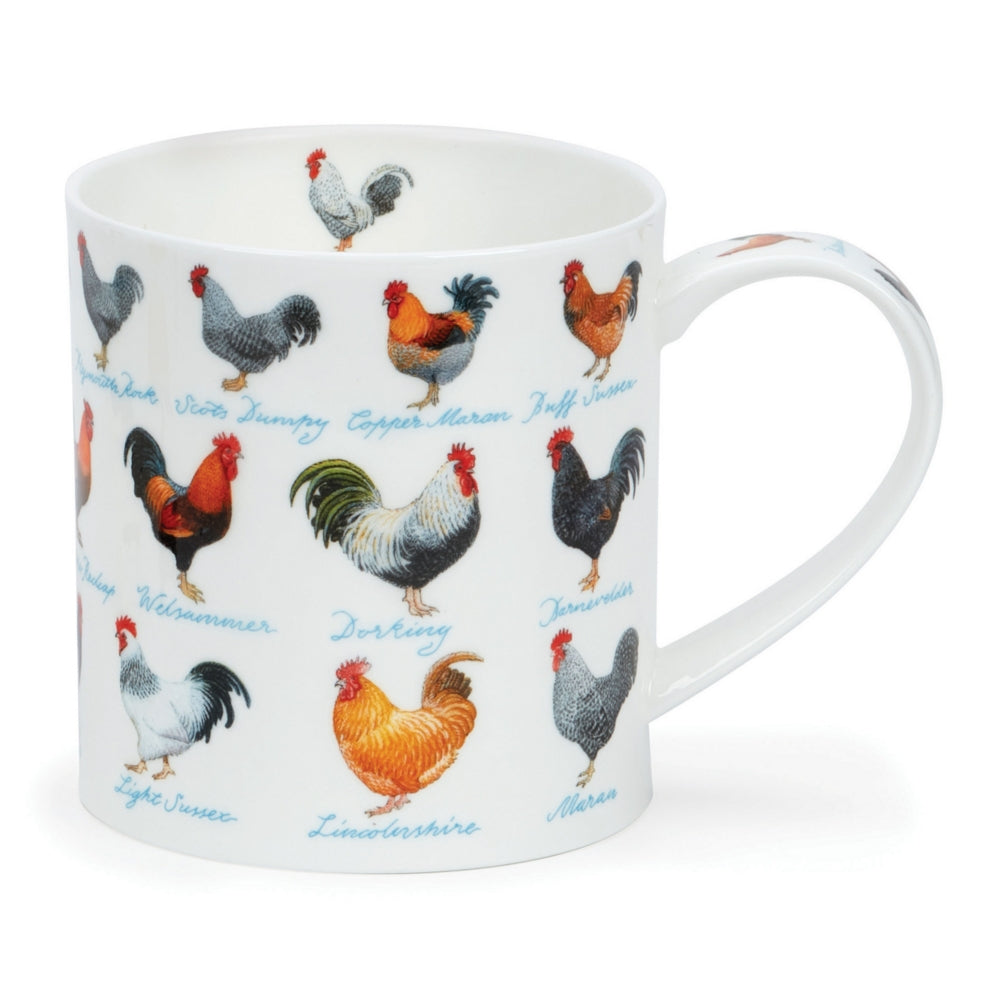 En la granja - Pollos - Taza de porcelana fina estilo Ornkey de Dunoon