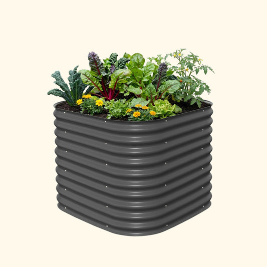Petit lit de jardin surélevé 4 en 1 en métal modulaire de 32 po de hauteur