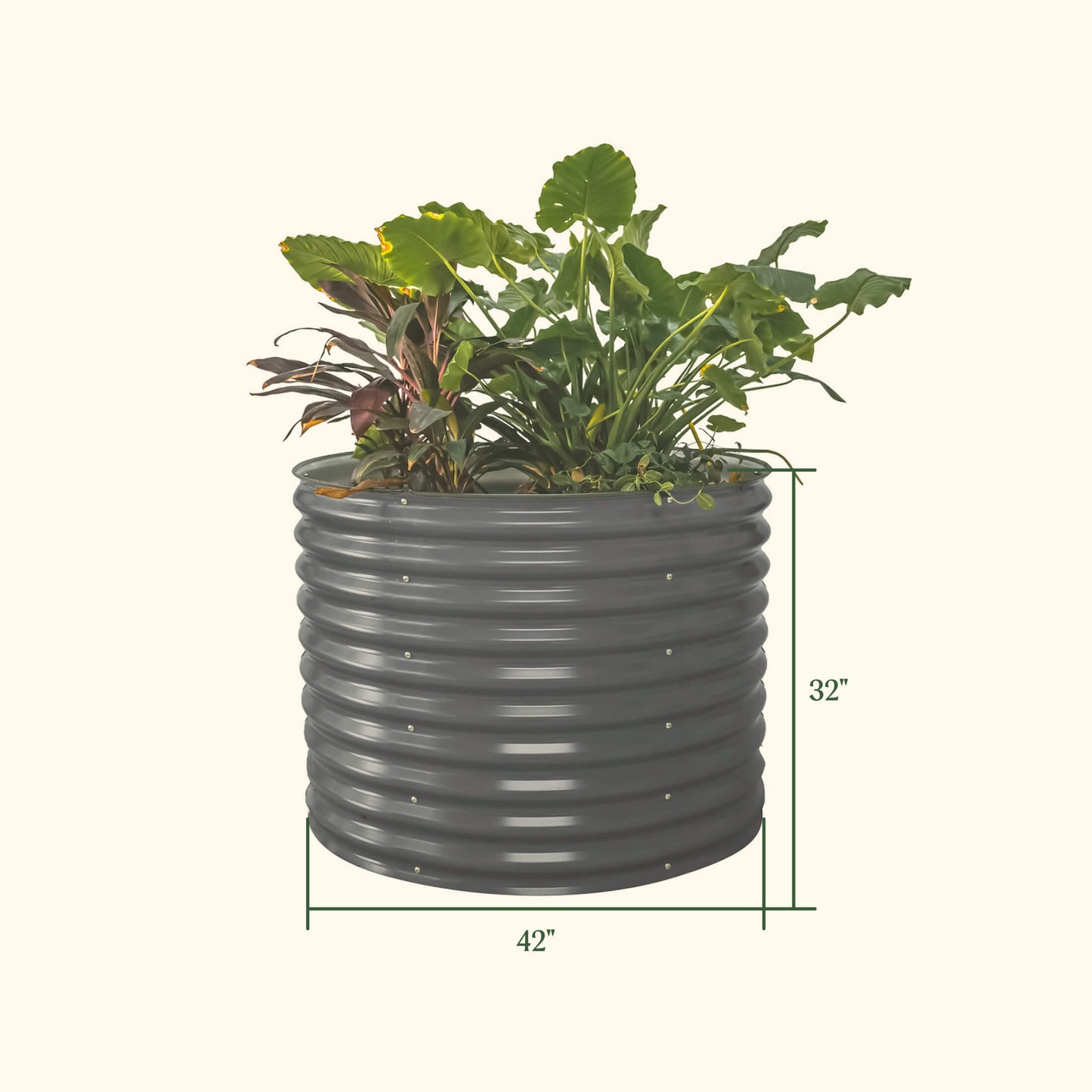 32" Tall 42" Round Raised Garden Bed Metal