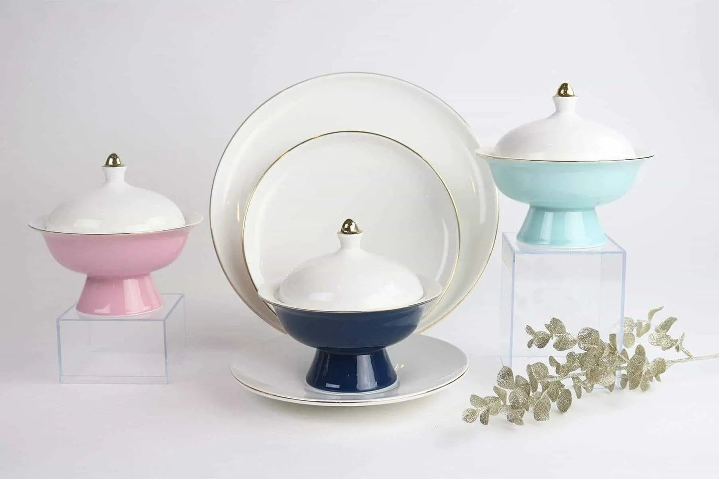 Navy Versaille Soup Bowl-Set of 4 - Tampa Home & Garden Store
