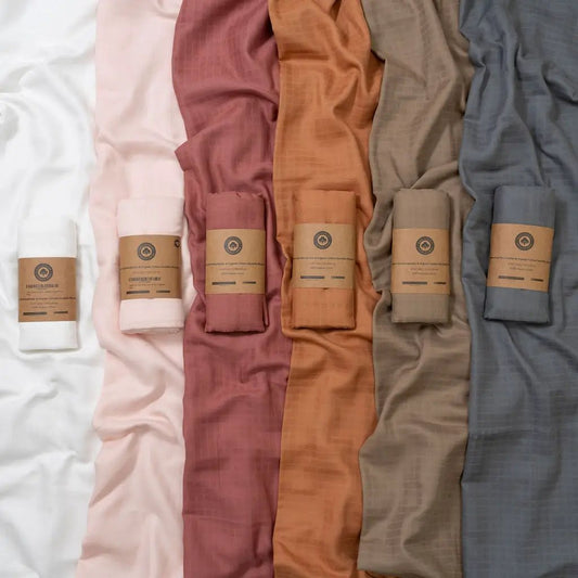 Muslin Swaddle Blankets by Organic Cotton Mart, 2-layer cotton gauze in assorted colors set of 7 on Tampa Home & Garden Store
