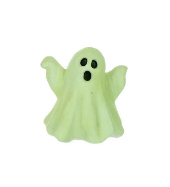 Glow-in-the-dark polyresin ghost pocket charm in pale lime green on Tampa Home & Garden Store