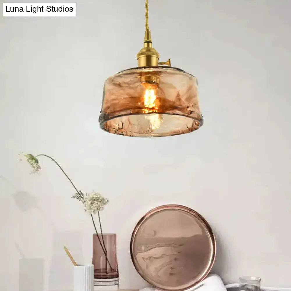 Vintage brass and amber glass shaded pendant light by Decorbites hanging ceiling lamp on Tampa Home & Garden Store