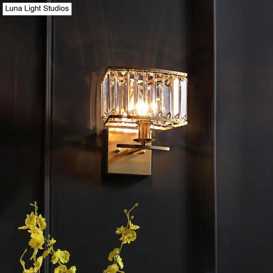 Vintage Crystal Wall Sconce with Brass Backplate - Tampa Home & Garden Store