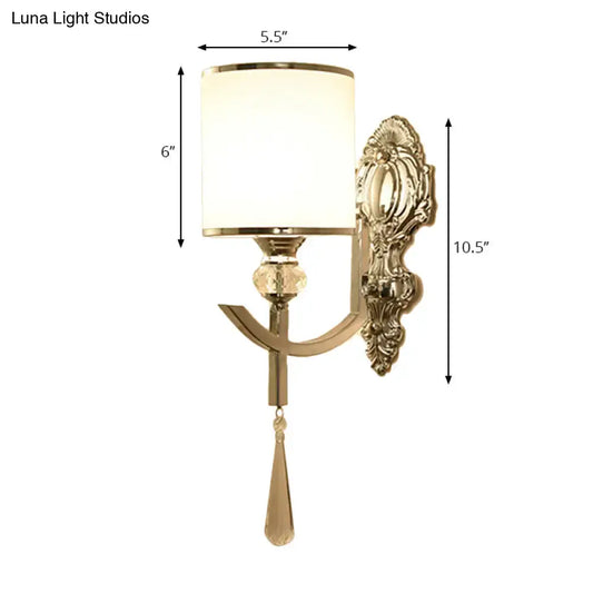 Vintage Style Cylinder Wall Sconce with Carved Backplate - Corridor Wall Lighting in Chrome - Tampa Home & Garden Store