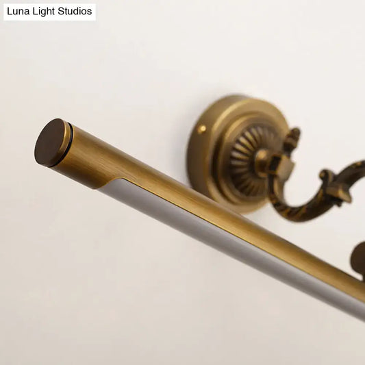 Vintage Style Metallic Tubular Wall Sconce - LED Vanity Wall Light in Brass for Bathroom - Tampa Home & Garden Store