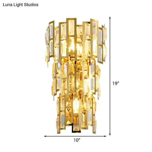 Vintage-Style Crystal Tiered Wall Sconce: Gold Finish, 3/5 Lights, Living Room Wall Lamp - Tampa Home & Garden Store