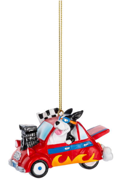 Adorno de perro Hot Rod