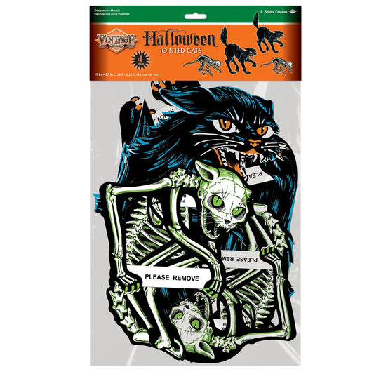 Vintage Halloween Jointed Cats 4-piece wall art by The Country Christmas Loft on Tampa Home & Garden Store