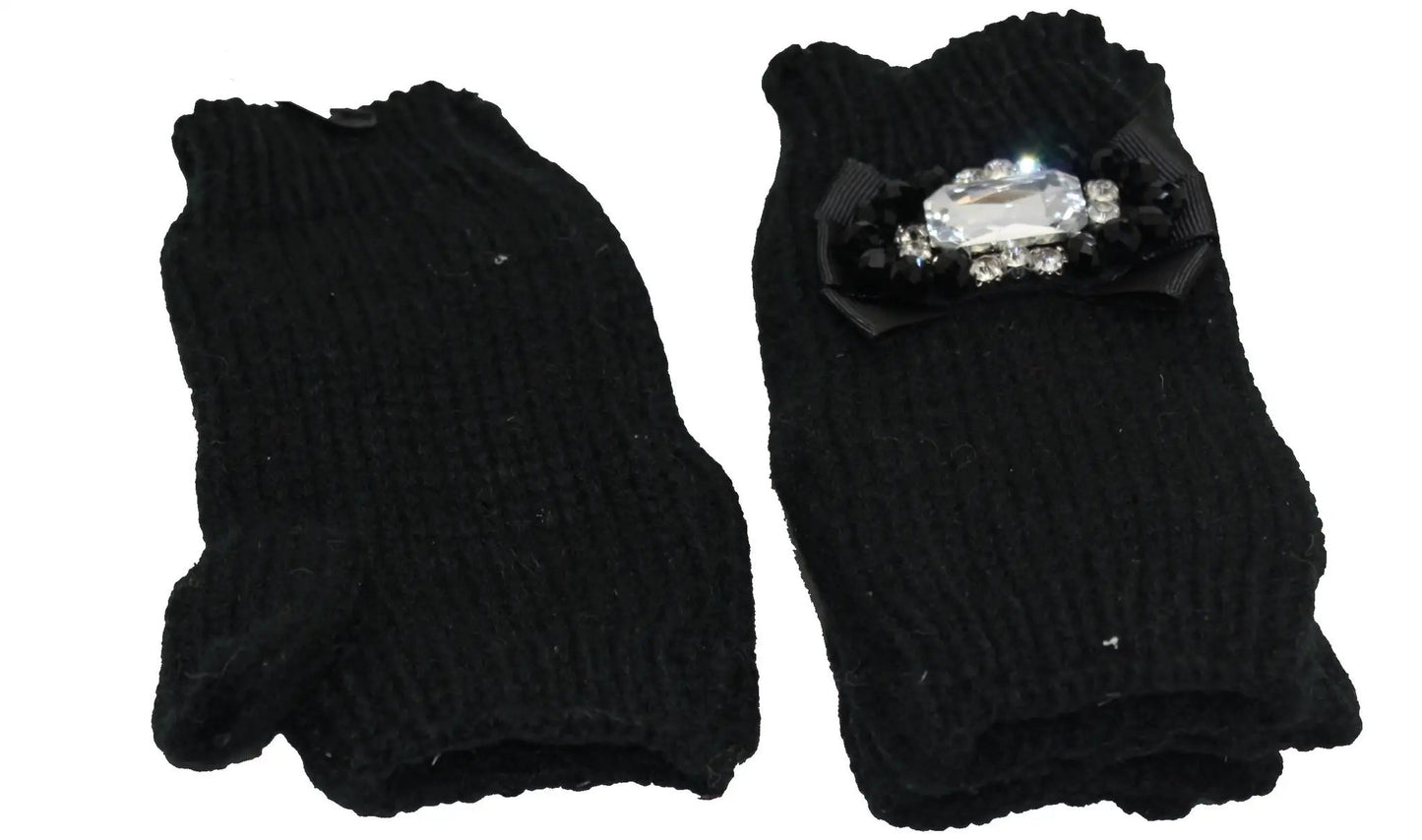 Black jeweled fingerless gloves for women by The Country Christmas Loft on Tampa Home & Garden Store