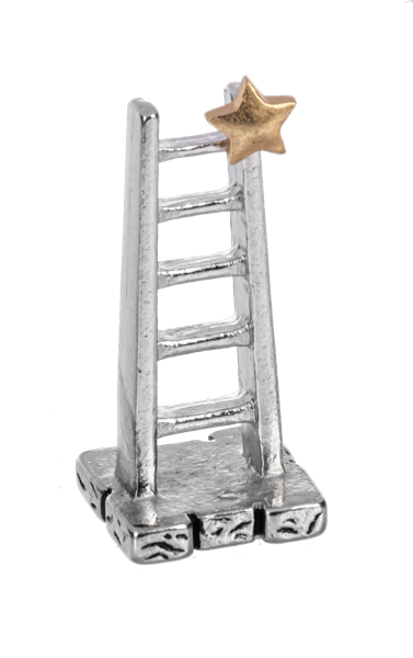 Ladder of Success Charm pendant silver metal with gold star accent, Charms & Pendants on Tampa Home & Garden Store
