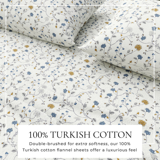 Turkish Cotton Flannel Sheet Set and Floral
